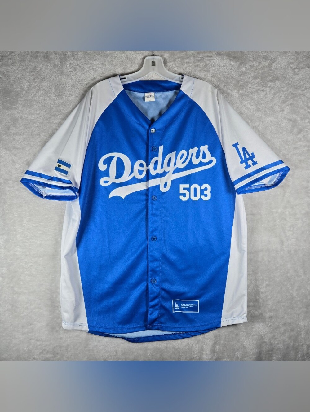 Los Angeles Dodgers Salvadoran El Salvador Heritage Night Jersey Men Sz XL Blue